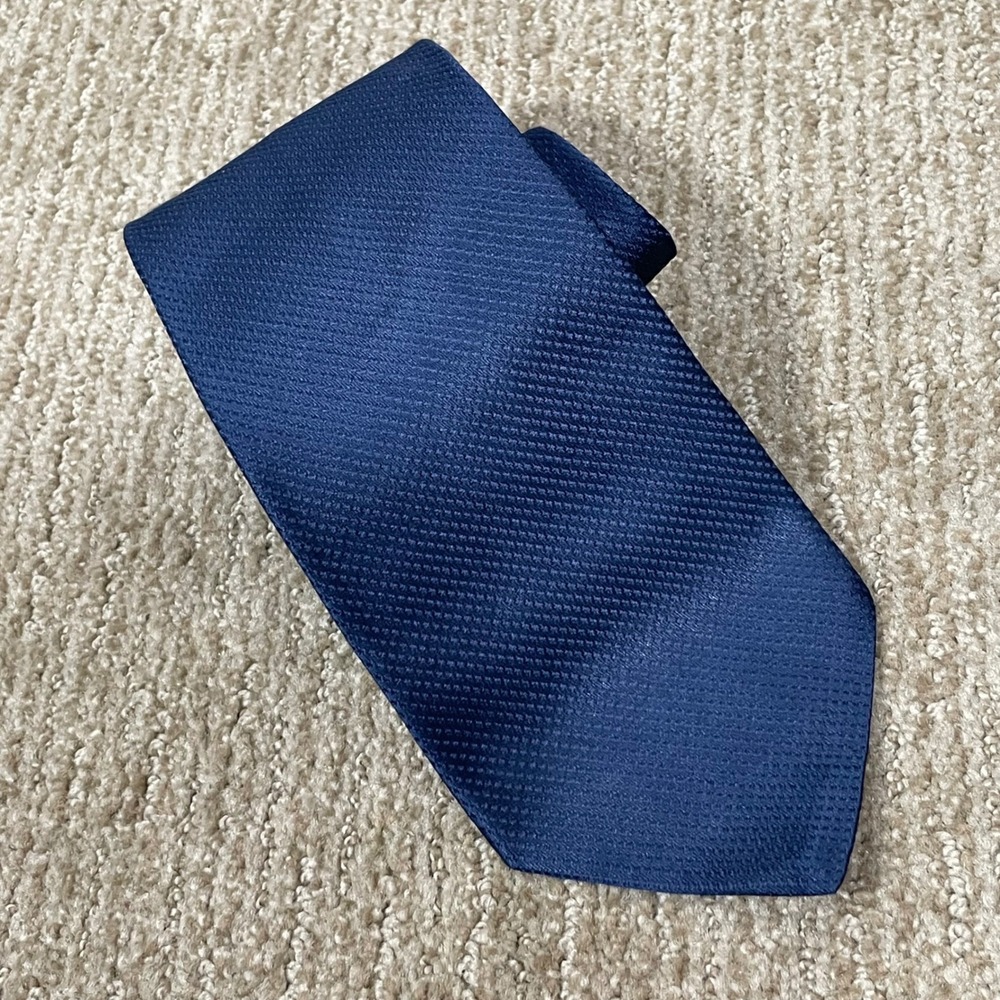 Murano Necktie Mens Navy Blue Minmialist Office Micro Diamond Weave USA Made